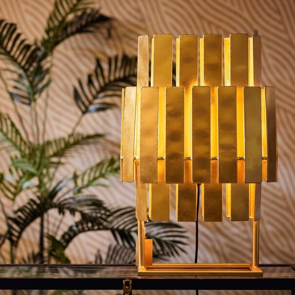 BelaLuz Hotel Chique - Vintage - Tafellamp - 1 Lichts - Goud - Prigi