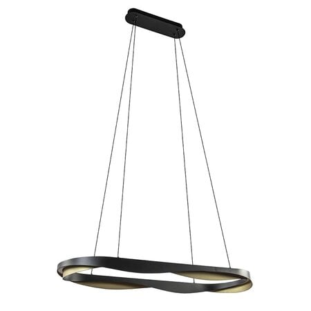 Highlight Moderne Design hanglamp Ascoli ovaal zwart goud