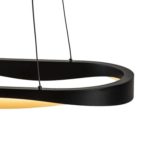 Highlight Moderne Design hanglamp Ascoli ovaal zwart goud