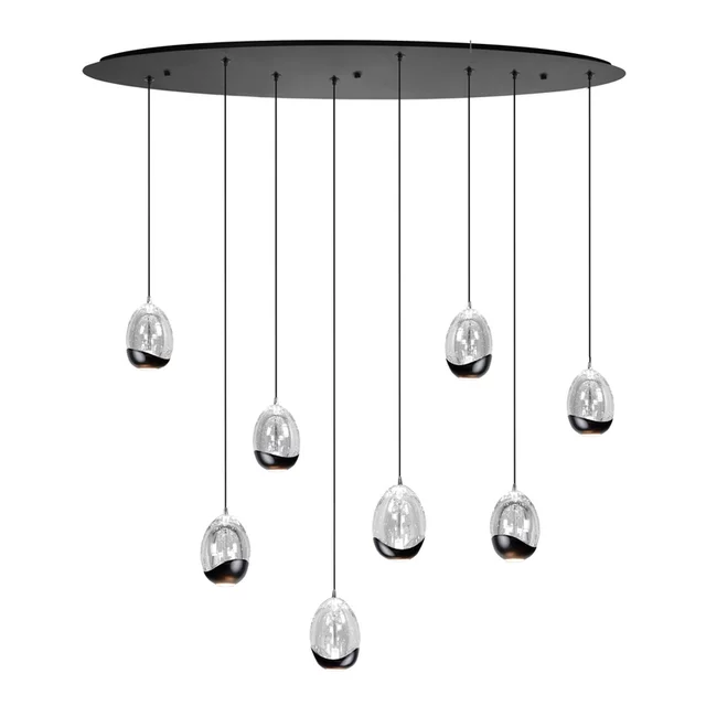 Hanglamp Clear Egg 8-lichts transparant ovaal