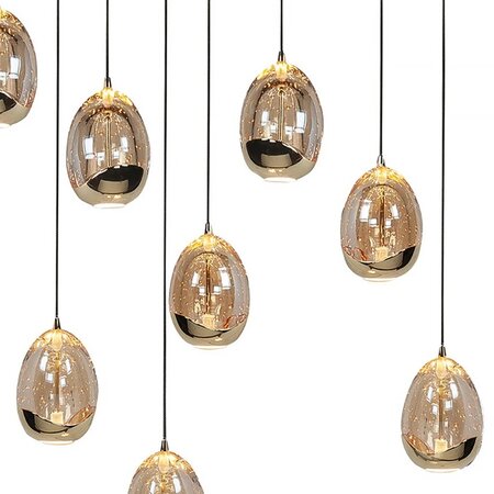 Highlight Moderne hanglamp Golden Egg 12-lichts Ovaal goud