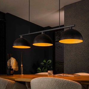 BelaLuz Industriële Moderne hanglamp Strice 3-lichts charcoal