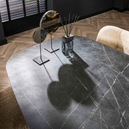BelaLuz Moderne Industriële eetkamertafel Monte 180 cm deens ovaal
