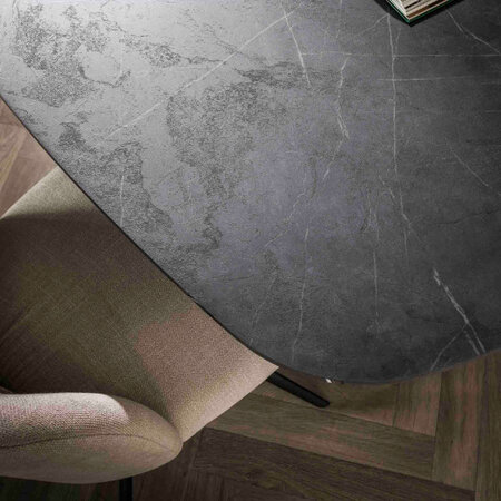 BelaLuz Moderne Industriële eetkamertafel Monte 180 cm deens ovaal