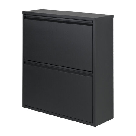 BelaLuz Retro Moderne Schoenenkast Billy 2 Silky zwart staal