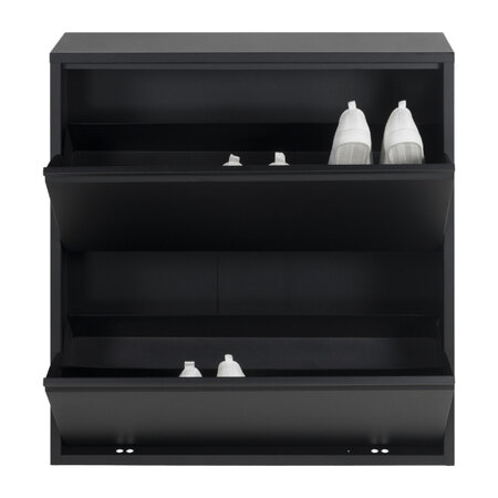 BelaLuz Retro Moderne Schoenenkast Billy 2 Silky zwart staal
