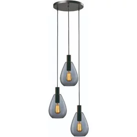 Hanglamp Dorato 3-lichts smoke getrapt