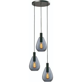 Hanglamp Dorato 3-lichts smoke getrapt