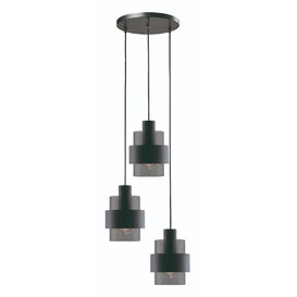 Hanglamp Chiasso 3-lichts smoke getrapt