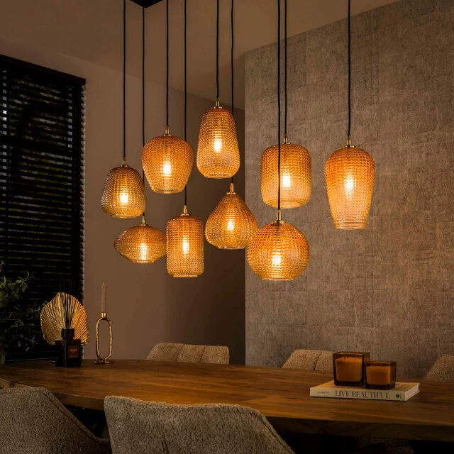 Hanglamp Bees 9-lichts amber