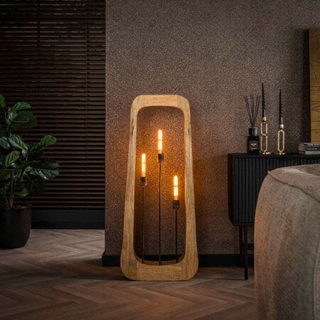 BelaLuz Modern Landelijke vloerlamp Brad 3-lichts