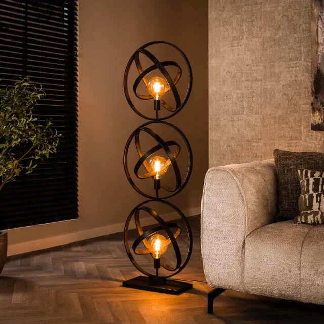 Vloerlamp Artic 3-lichts Charcoal