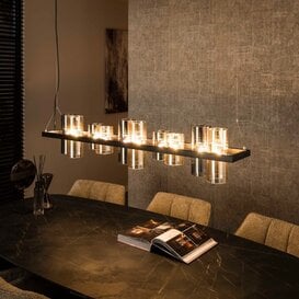 Hanglamp Cylis 10-lichts Charcoal Mixed Glass