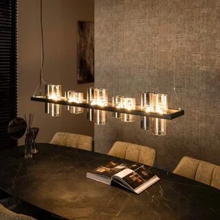 Hanglamp Cylis 10-lichts Charcoal Mixed Glass