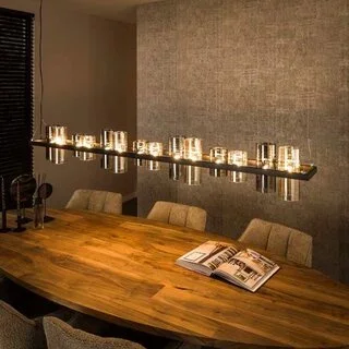 Hanglamp Cylis 14-lichts Charcoal Mixed Glass