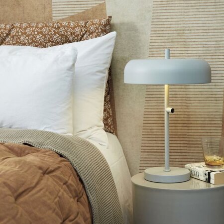 it's about RoMi Scandinavische tafellamp Porto 2-lichts licht grijs