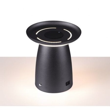 ETH Moderne tafellamp Soof draadloos + USB oplader zwart dimbaar
