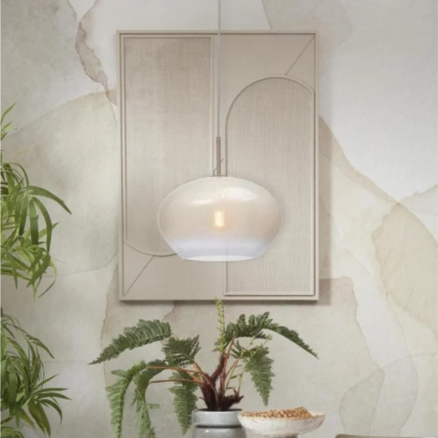 Hanglamp Bologna 1-lichts melkwit