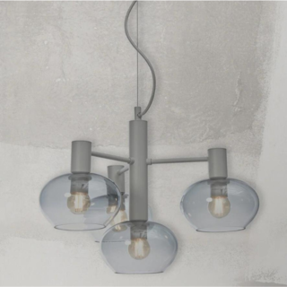 Hanglamp Bologna 4-lichts licht grijs