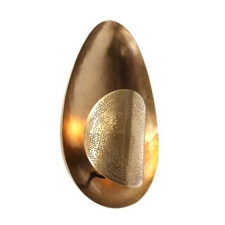 Wandlamp Brassi 1-lichts ovaal antiek brons