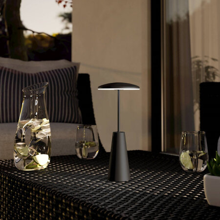 Stars of Light Moderne tafellamp Piccola 1-lichts zwart oplaadbaar