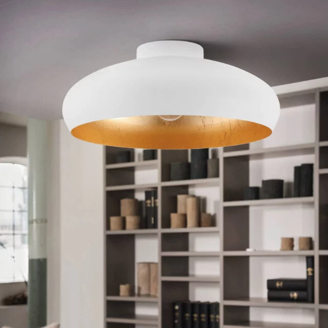 Plafondlamp Mogano wit goud 1-lichts