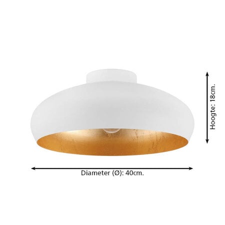 Stars of Light Moderne Industriële plafondlamp Mogano 1-lichts wit goud