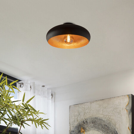 Stars of Light Moderne Industriële plafondlamp Mogano 1-lichts zwart goud