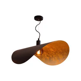 Hanglamp Saceda zwart goud 1-lichts 80 cm