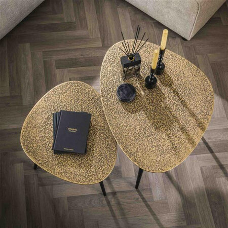 BelaLuz Moderne Hotel Chique salontafel Cleo 2 set brons antiek