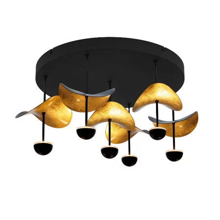 Stars of Light Modern design plafondlamp Dracera 7 lichts zwart goud