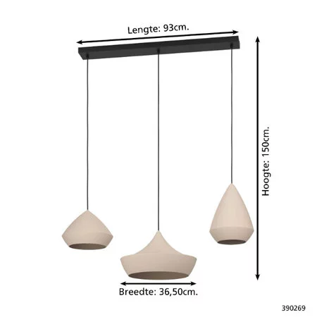 Stars of Light Modern Scandinavische hanglamp Torremolinos 3-lichts zand