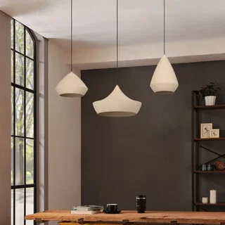 Hanglamp Torremolinos 3-lichts zandkleurig