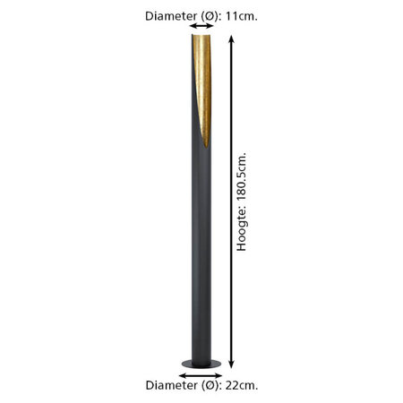 Stars of Light Moderne vloerlamp Prebone zwart goud 1-lichts