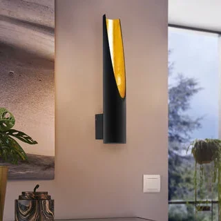 Wandlamp San Cono zwart goud 1-lichts XL
