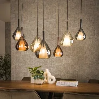 Hanglamp Talin 7-lichts mixed glass