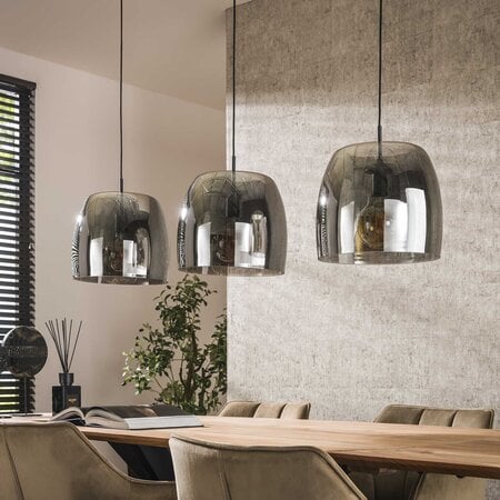 BelaLuz Moderne hanglamp Dash 3-lichts smoke glas