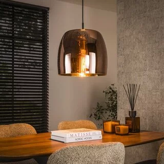 Hanglamp Dash 1-lichts koper glas