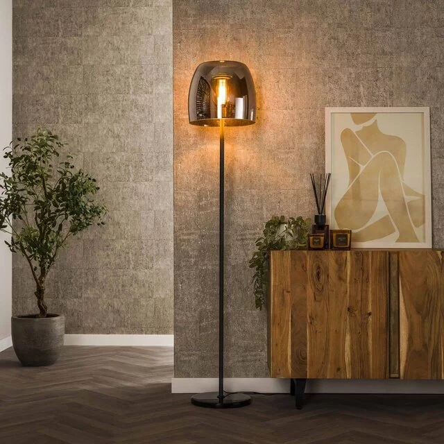 Vloerlamp Dash  1-lichts smoke glas