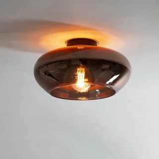 Plafondlamp Erin 1-lichts koper glas