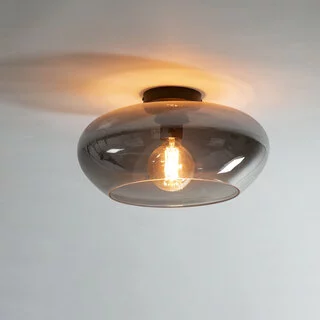 Plafondlamp Erin 1-lichts smoke glas