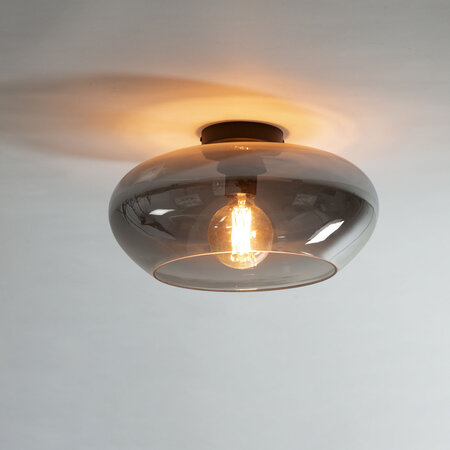 BelaLuz Modern plafondlamp Erin 1-lichts smoke glas