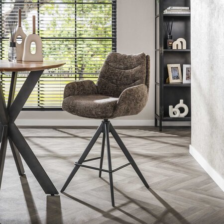 BelaLuz Moderne Hotel Chique barstoel Lush taupe