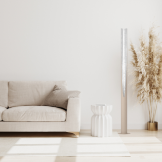 Vloerlamp Prebone 1-lichts zand zilver