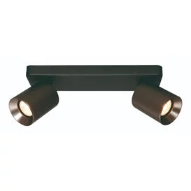Opbouwspot Strano 2-lichts Balk Zwart/Gunmetal