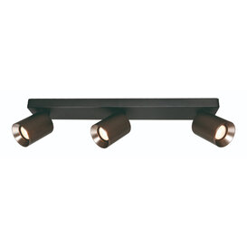 Opbouwspot Strano 3-lichts balk zwart/gunmetal