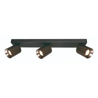 Opbouwspot Strano 3-lichts balk zwart/gunmetal