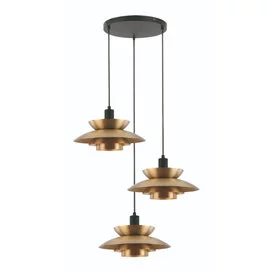 Hanglamp Muschio 3-lichts getrapt goud