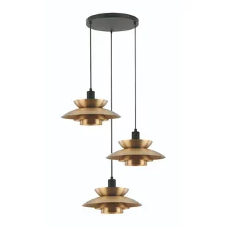 Hanglamp Muschio 3-lichts getrapt goud