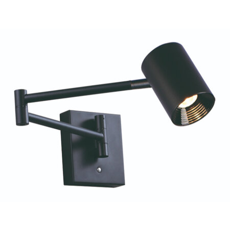 Freelight Modern Industriële wandlamp Picchio 1-lichts zwart zwenkarm